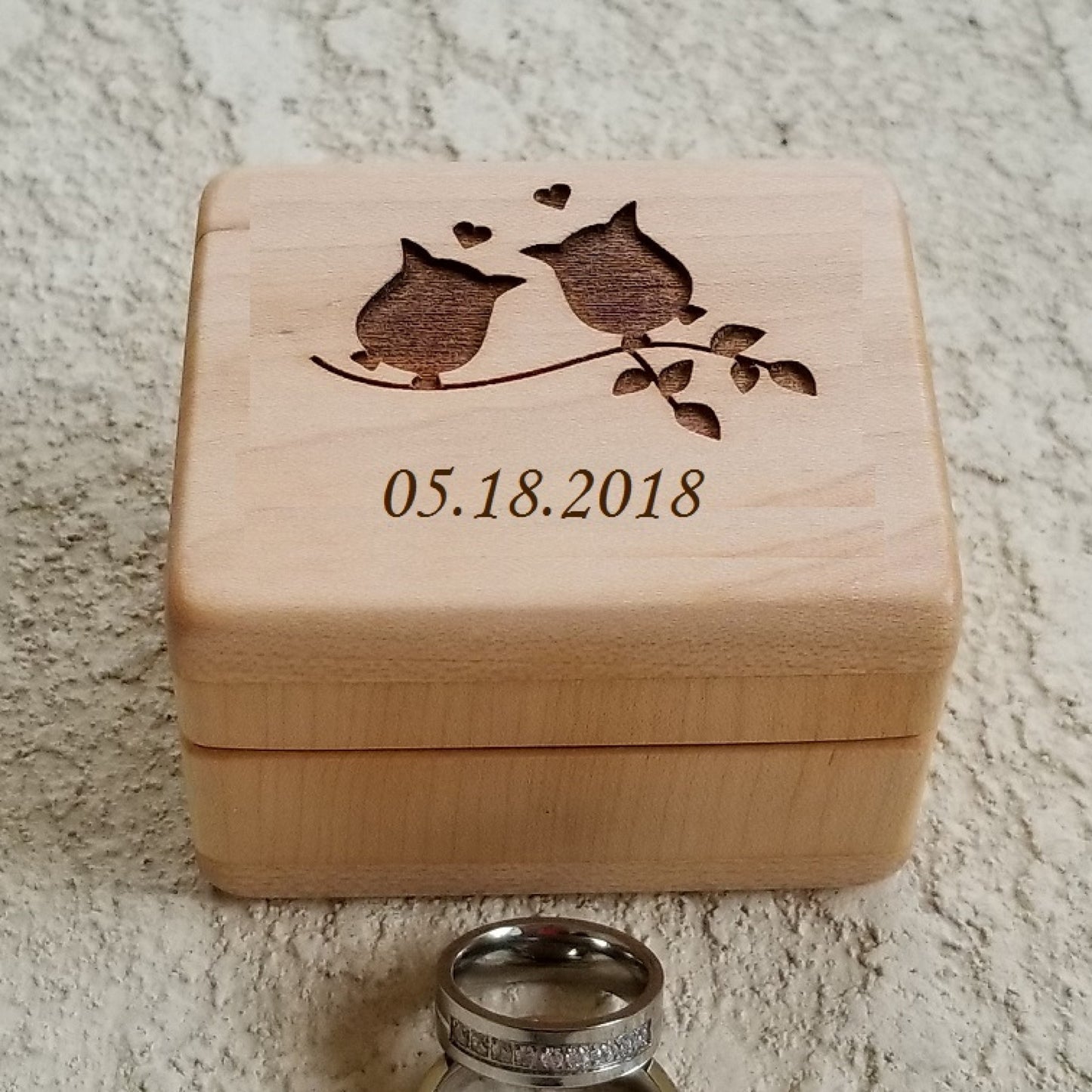 ring box with owls and date image 2